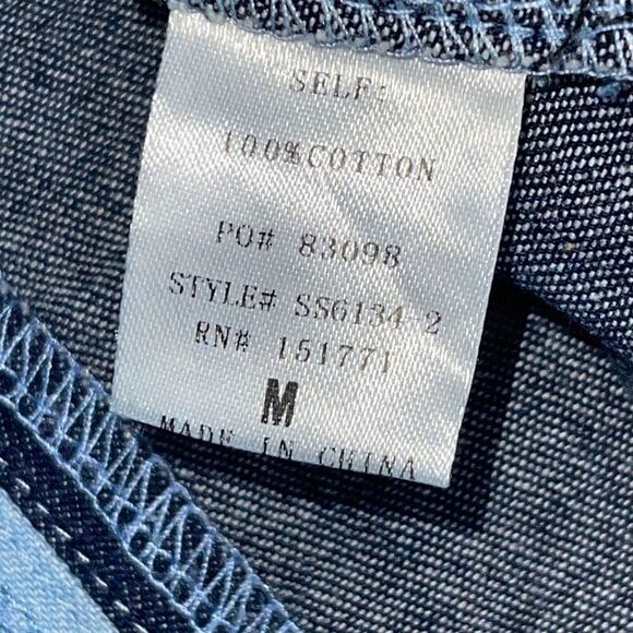 Le Lis Womens Straight Jean Skirt Denim Mini Color Block Cotton Blue Size Medium - Picture 4 of 6